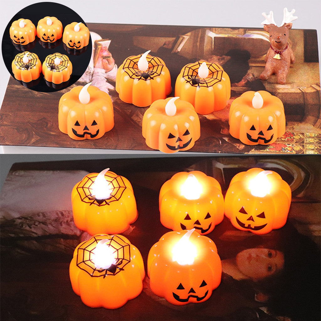 Pumpkin Flickering LED Candle