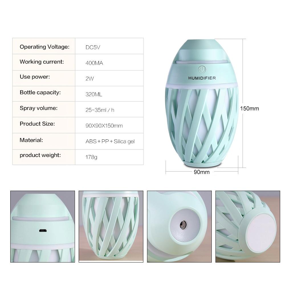 LED Light Twisted Mini Humidifier