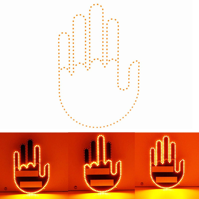 LED Car Finger Gesture Sign Light