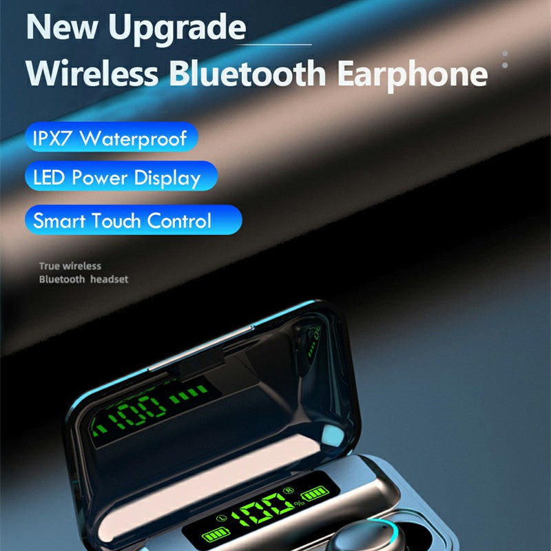 F9-8 TWS Bluetooth 5.1 Headphones Charge Display Premium Wireless Headset