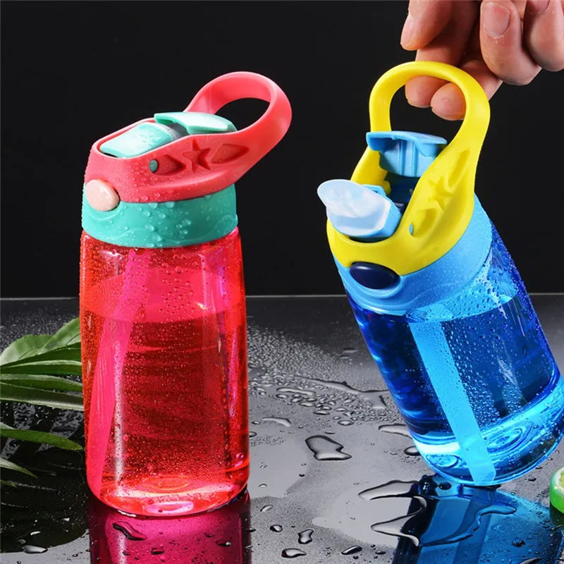 Kids Water Bottle with Straw Lid And Handle