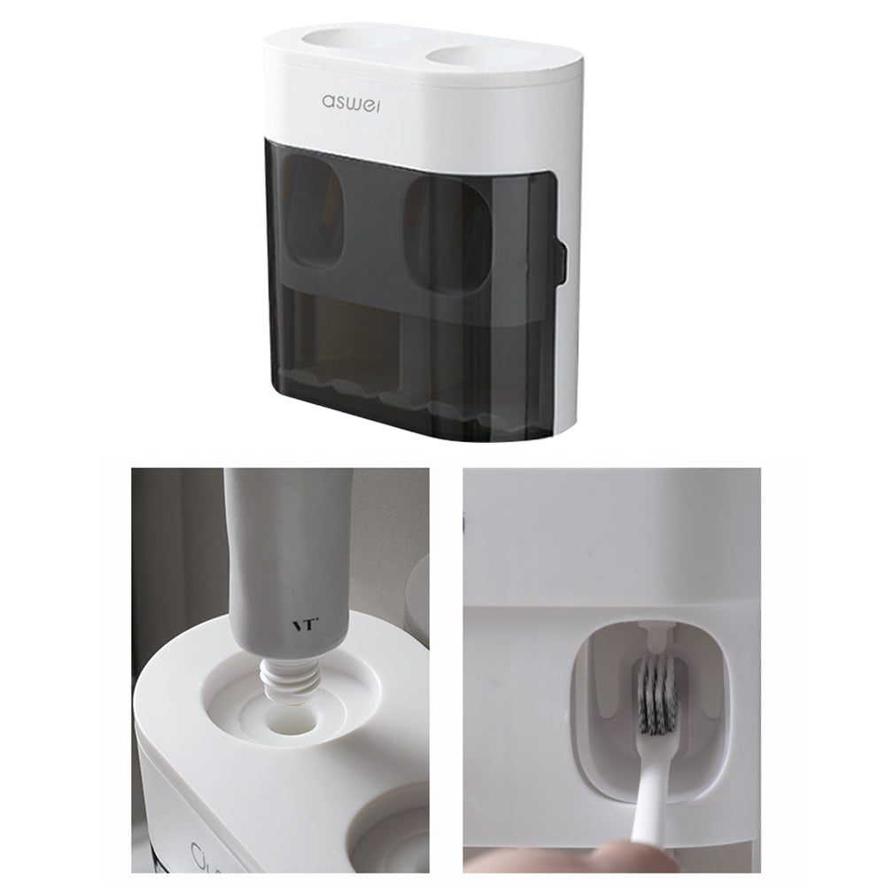 Wall-mounted Double Toothpaste Dispenser with Wall Sticker