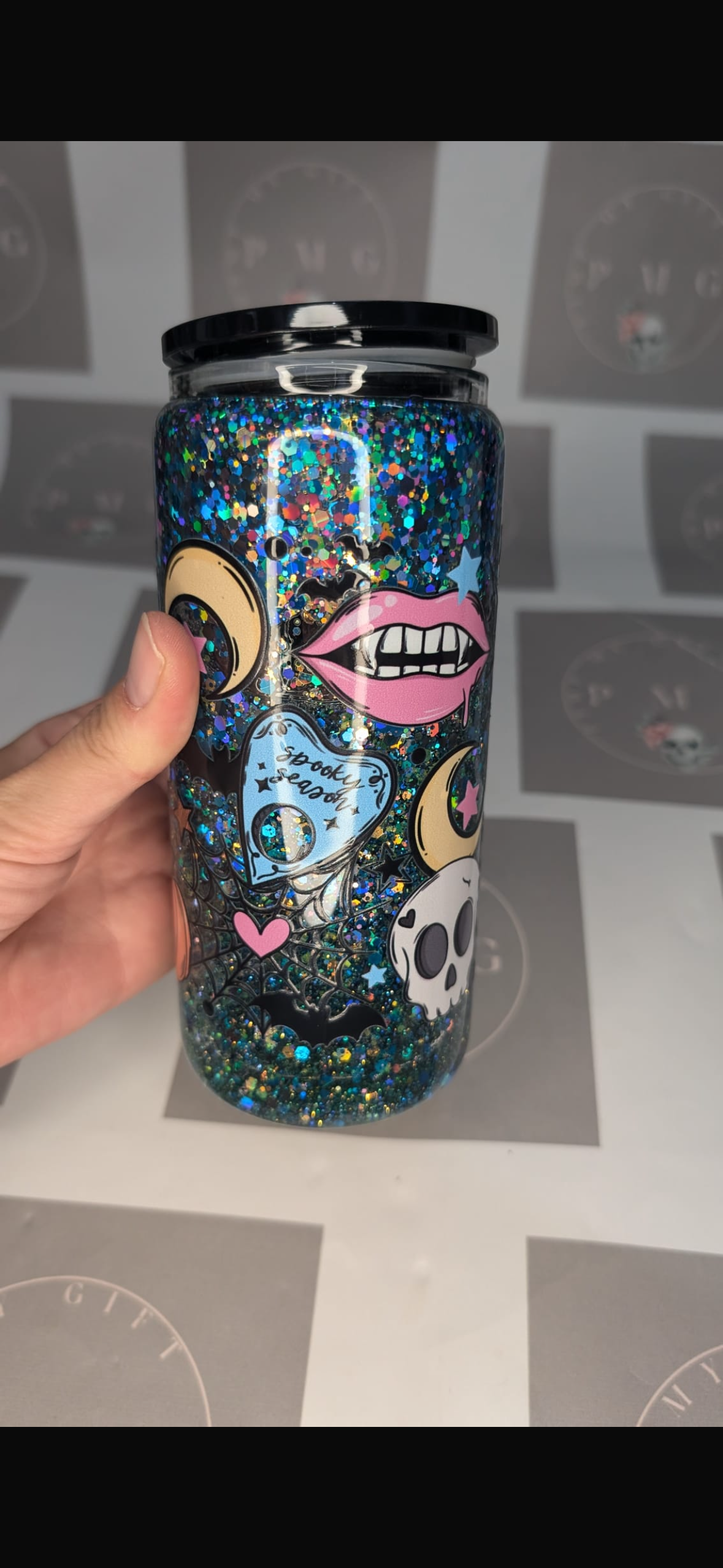 Spooky season snowglobe tumblers