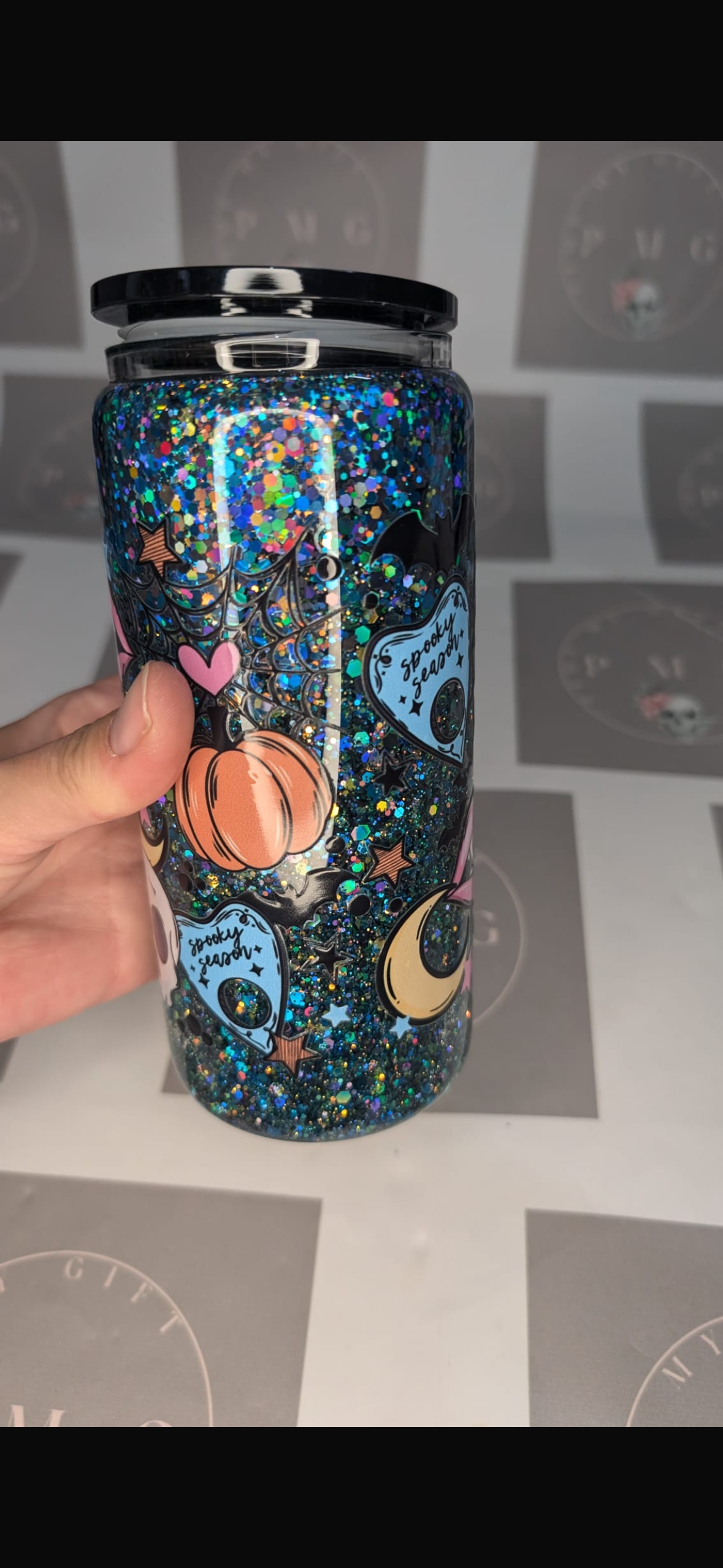 Spooky season snowglobe tumblers