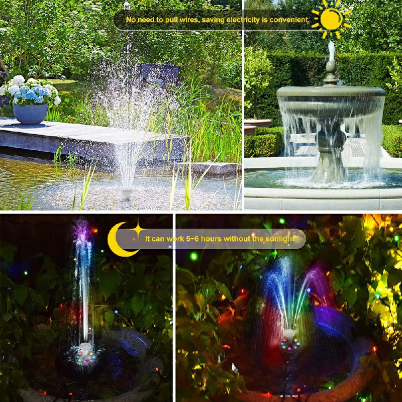 Solar Powered Fountain Coloured LED Water Pump