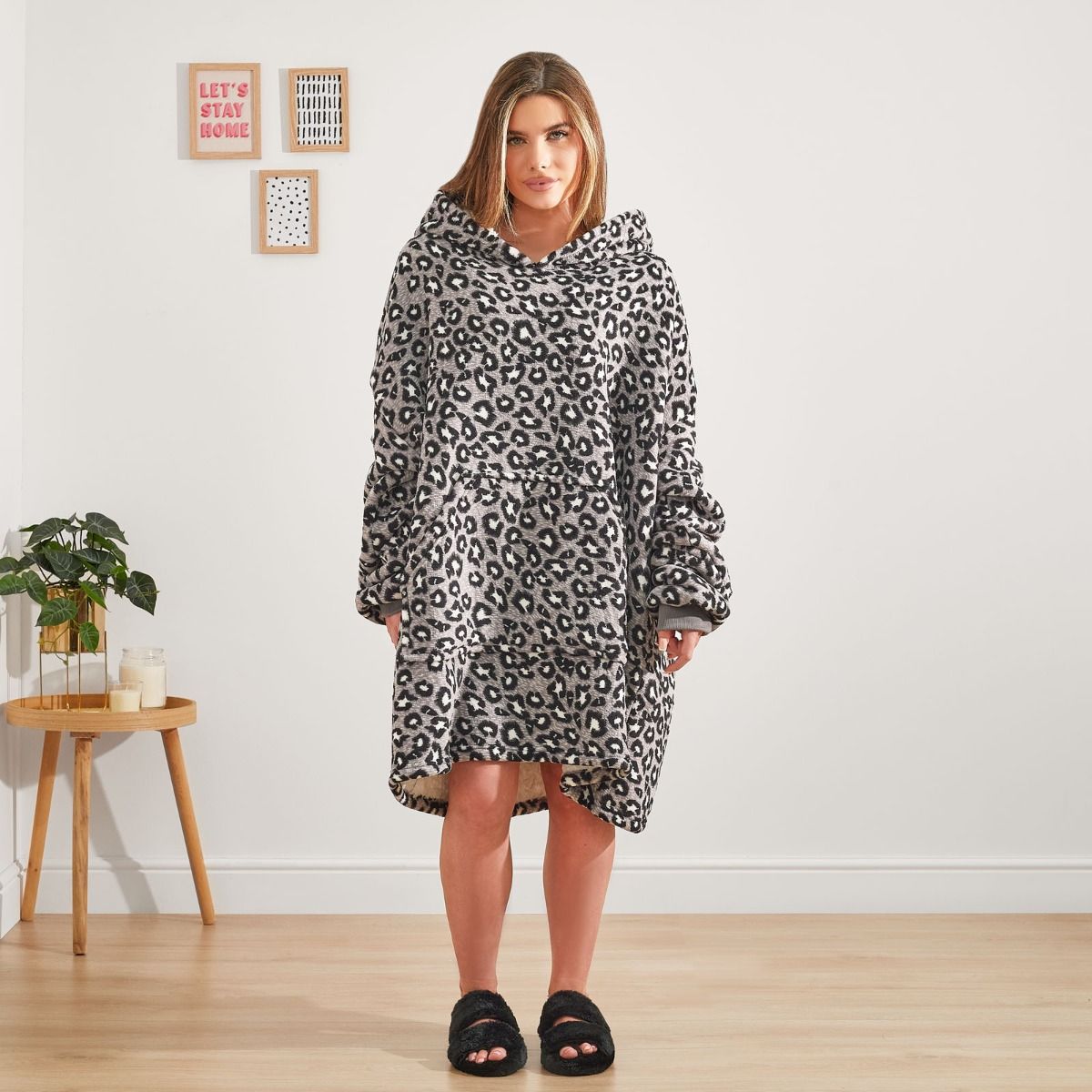 Leopard Print Hoodie Blanket