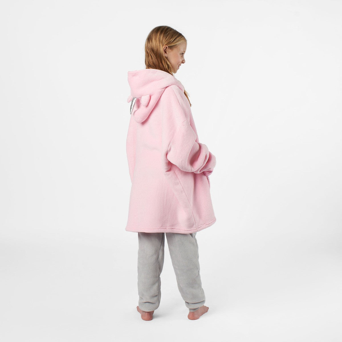 Pink Unicorn Print Kids Hoodie Blanket