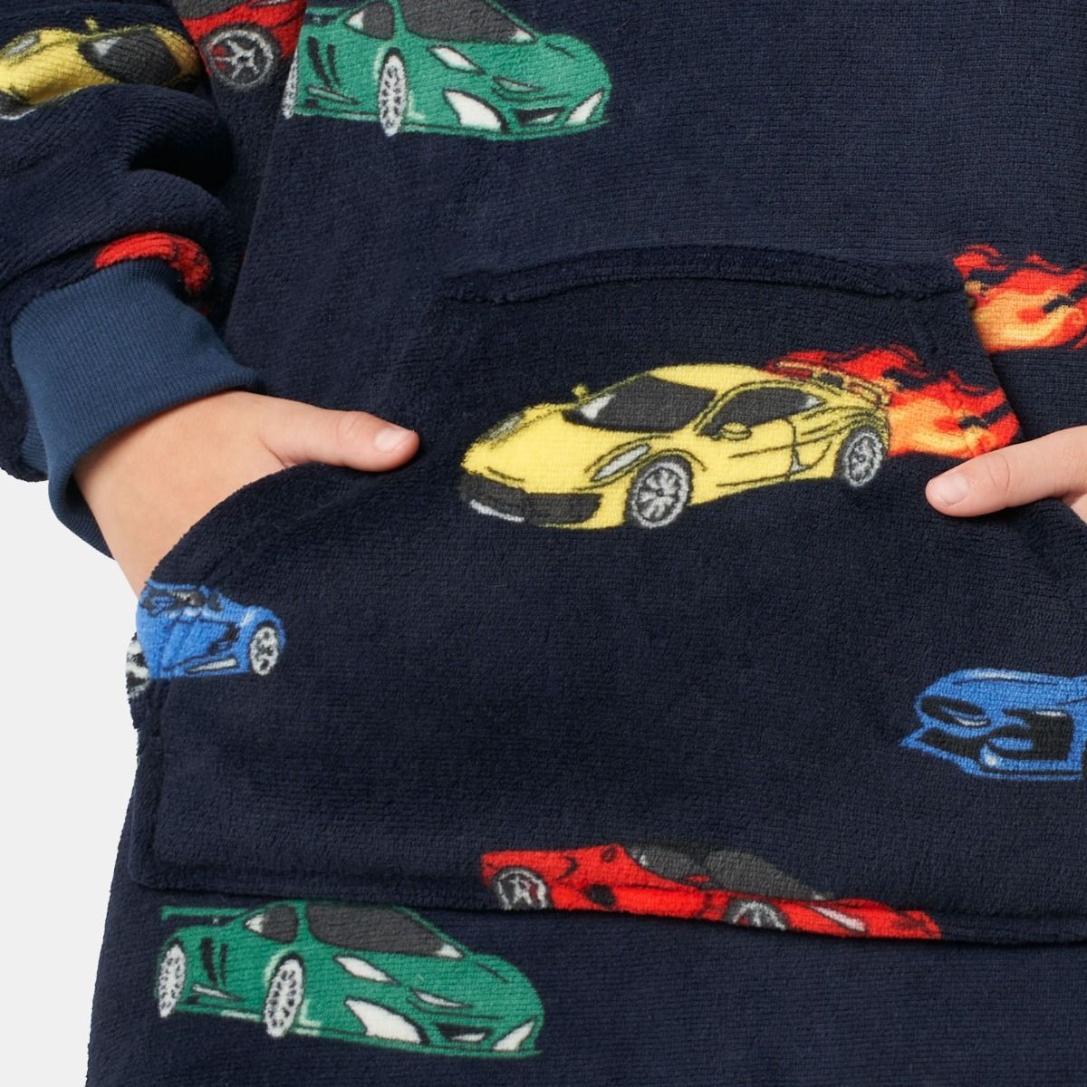 Kids Car Race Hoodie Blanket