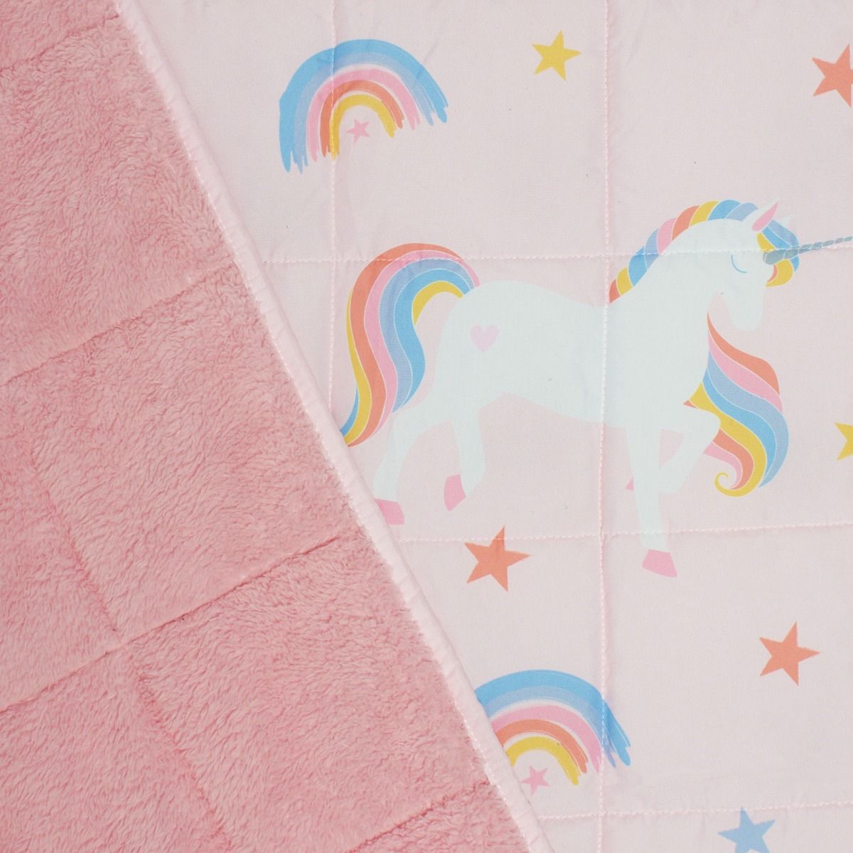 Teddy Fleece Unicorn Weighted Blanket