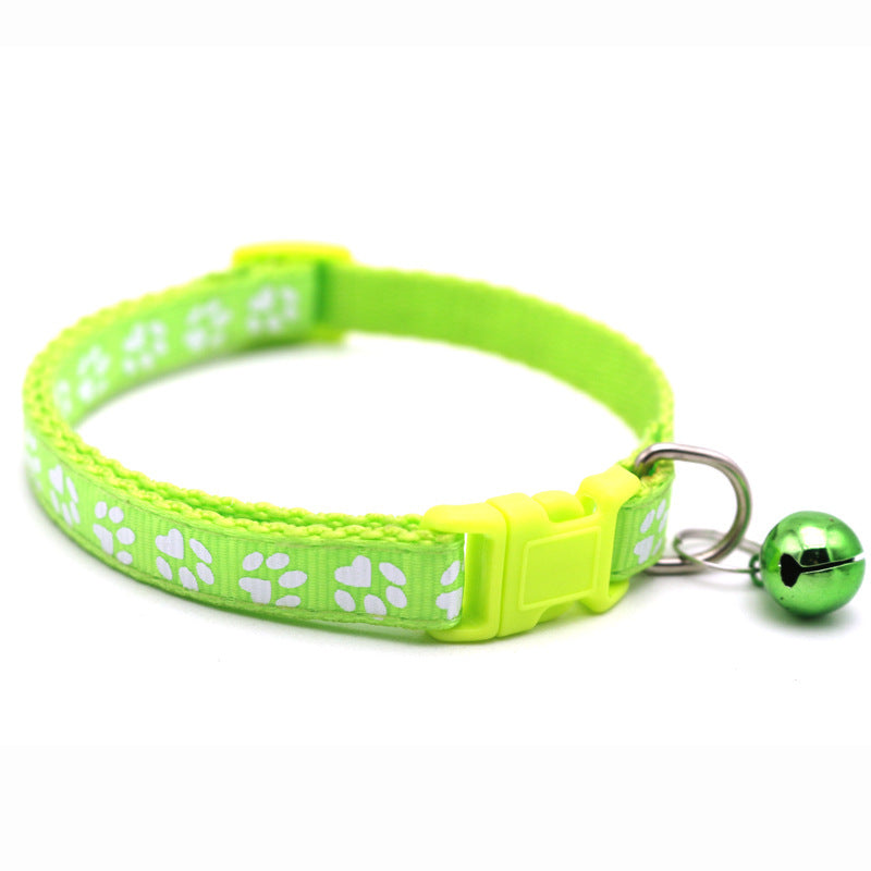 Cat/ Dog Pawprint Collar With Bell