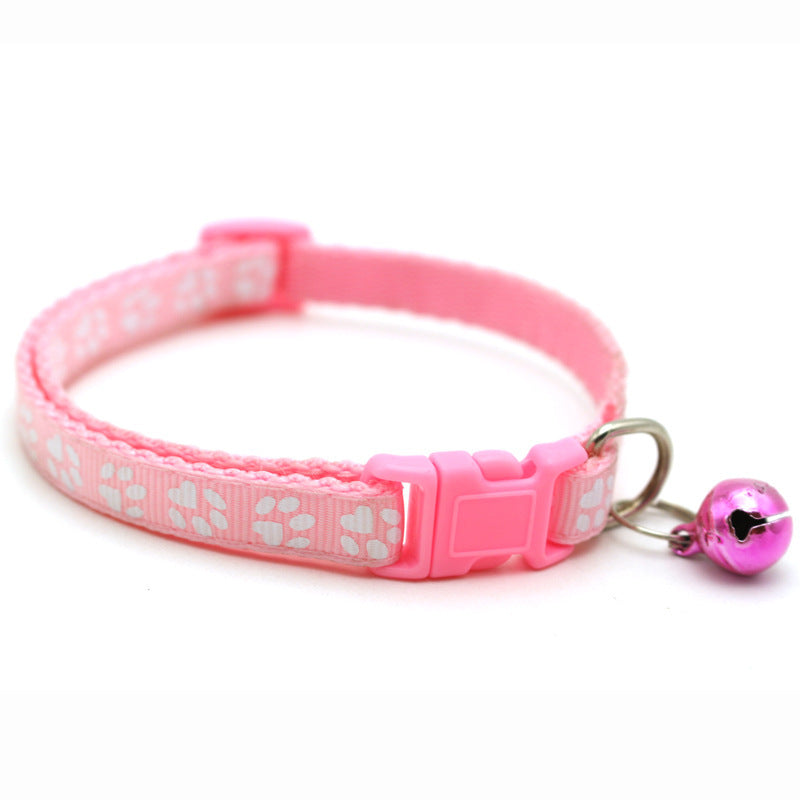 Cat/ Dog Pawprint Collar With Bell