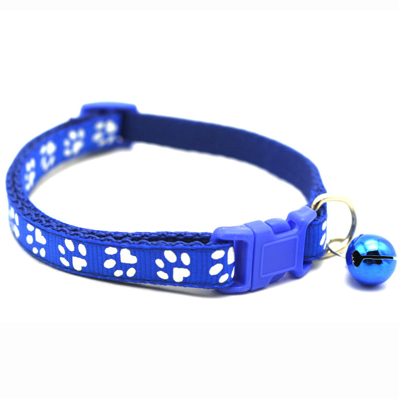 Cat/ Dog Pawprint Collar With Bell