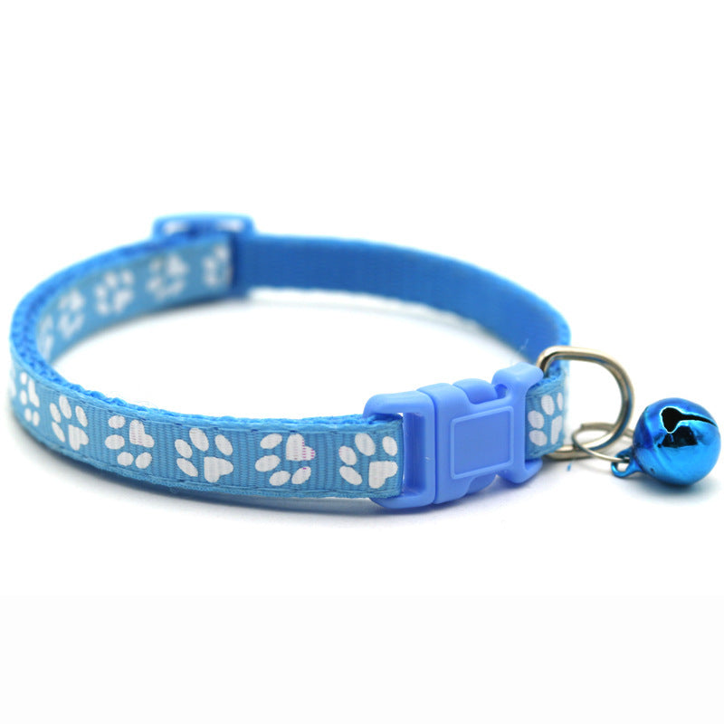 Cat/ Dog Pawprint Collar With Bell